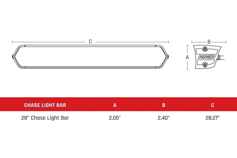 28 Chase LED Light Bar - Multi-Function - Rear Facing